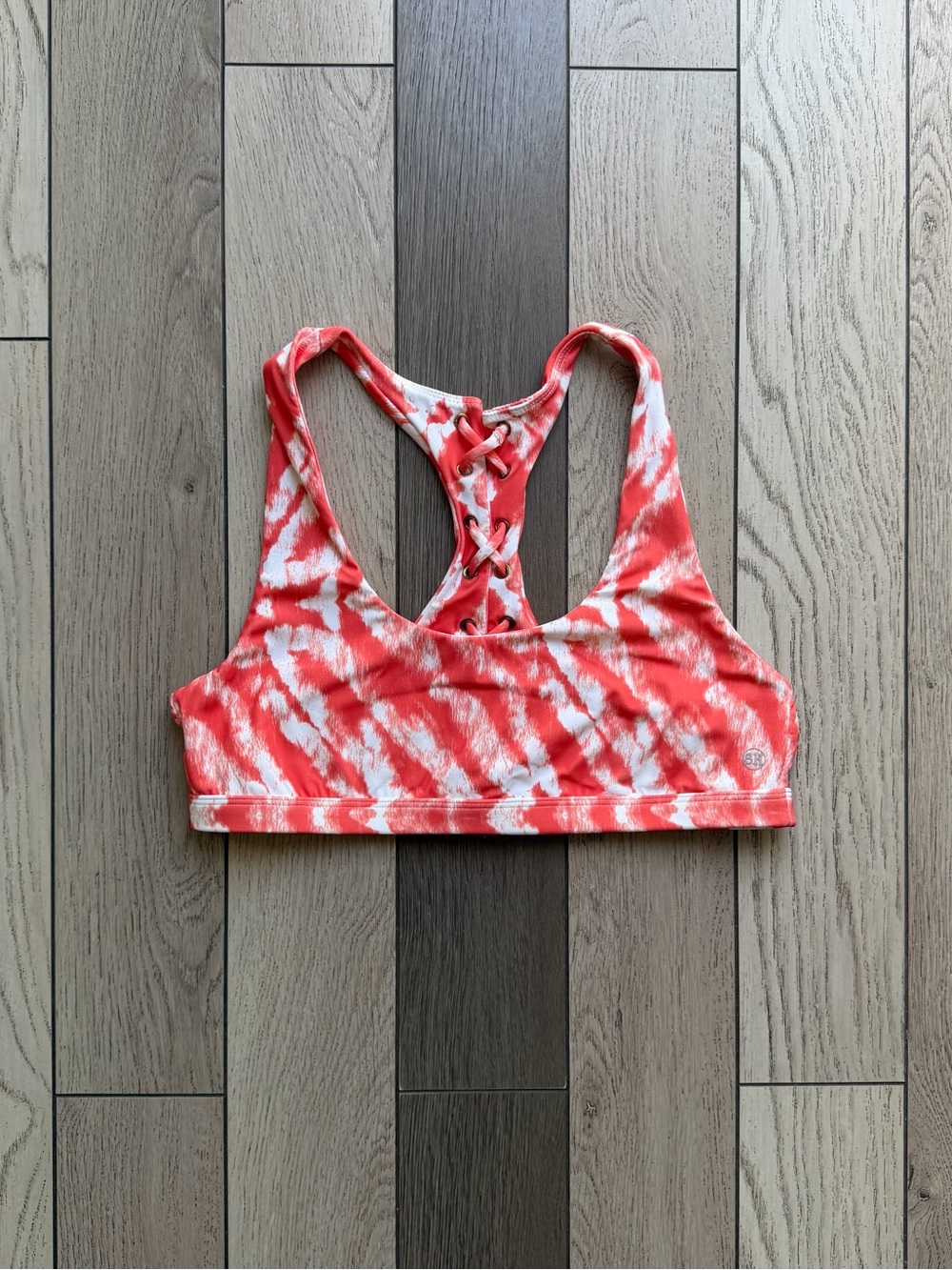 Salty honey Coral Tie-Dye bikini top size L